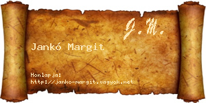 Jankó Margit névjegykártya